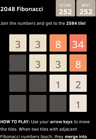2048: Fibonacci - Jogue Online na Coolmath Games